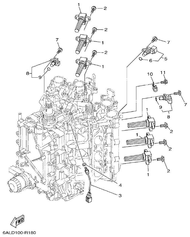 Yamaha F200CET, F225BET, FL200CET, FL225BET ELECTRICAL 1 parts diagram